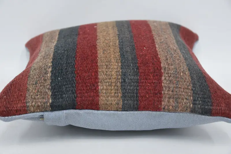 Seat Cushion Case, Pillow Case, Interior Designer Pillow, Turkish Kilim Pillow, Kilim Rug Pillow Case, Kilim Pillow Cover, 12x12 Blue Cushion - 5