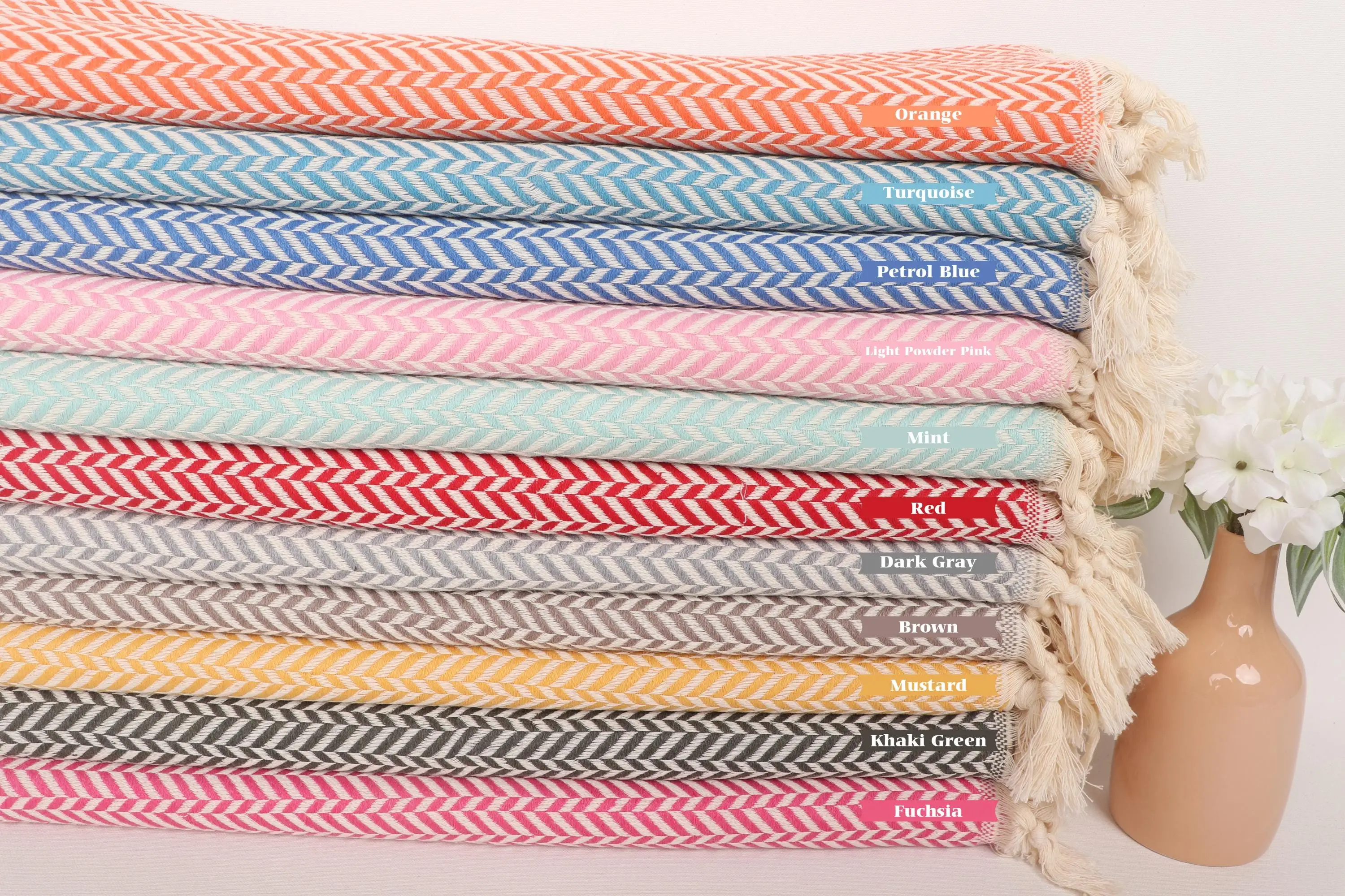 Turkish Hand Towel Cotton Organic, 18x36 Inches - 1