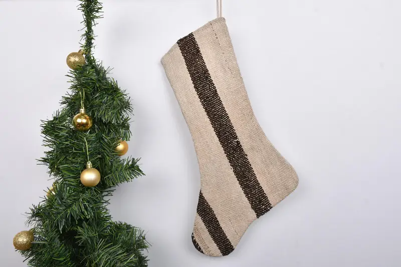 Festive Christmas Ornaments Pattern, 7-Inch Wide Christmas Stocking