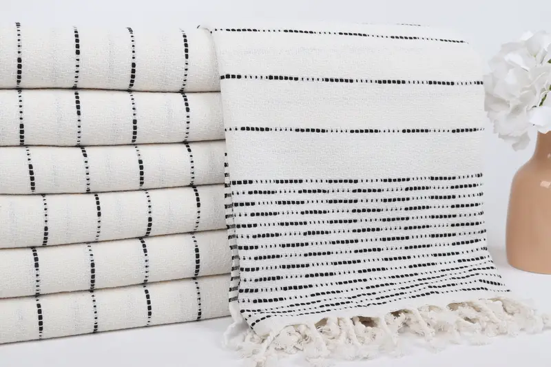 Gift For Her, Bachelorette Party Favor, Decorative Towel, 70x38 Cotton Striped Design Towel, Personalized Gifts, Luxury Beach Towel, Bath towel - 2