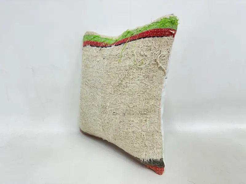 Ethnic Pillow Cover Cushion Case, Interior Designer Pillow, 16x16 Beige Cushion Cover, Turkish Pillow, Kilim Cushion Sham, Pillow Case - 4