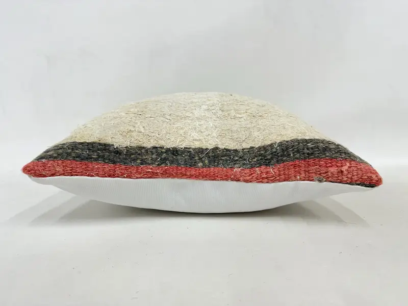 Ethnic Pillow Cover Cushion Case, Interior Designer Pillow, 16x16 Beige Cushion Cover, Turkish Pillow, Kilim Cushion Sham, Pillow Case - 5