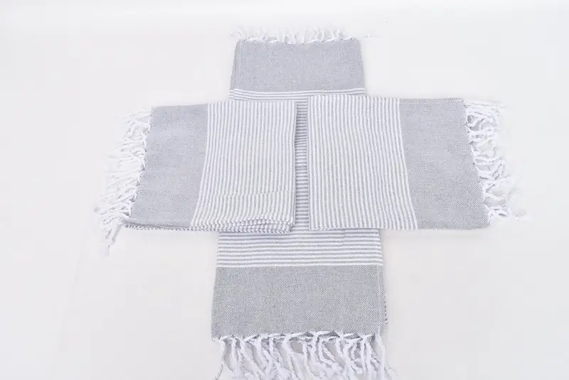 Turkish Towel Hand Towel, 40x18 Cotton Striped Towel, Bridal Shower Gift, Handmade Gift, Kitchen Towel, Personalized Gifts, Monogram Tea Towel - 6