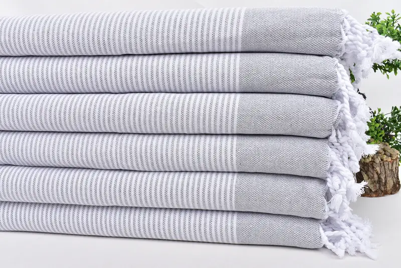 Turkish Towel Hand Towel, 40x18 Cotton Striped Towel, Bridal Shower Gift, Handmade Gift, Kitchen Towel, Personalized Gifts, Monogram Tea Towel - 3