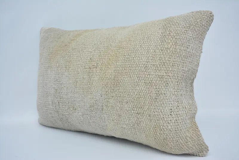 Boho Chic Pillow Cover, Decorative Throw Pillow, Kilim Pillow, Pillow Case, Rustic Cushion, Throw Kilim Pillow, 16x24 White Cushion, Vintage Pillow - 4