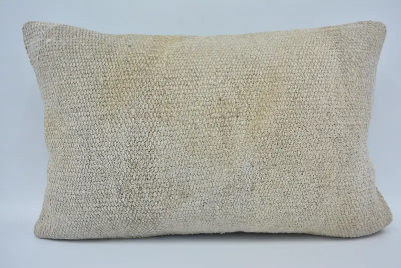 Boho Chic Pillow Cover, Decorative Throw Pillow, Kilim Pillow, Pillow Case, Rustic Cushion, Throw Kilim Pillow, 16x24 White Cushion, Vintage Pillow - 1