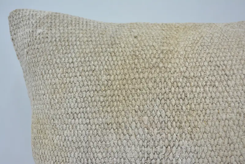 Boho Chic Pillow Cover, Decorative Throw Pillow, Kilim Pillow, Pillow Case, Rustic Cushion, Throw Kilim Pillow, 16x24 White Cushion, Vintage Pillow - 2