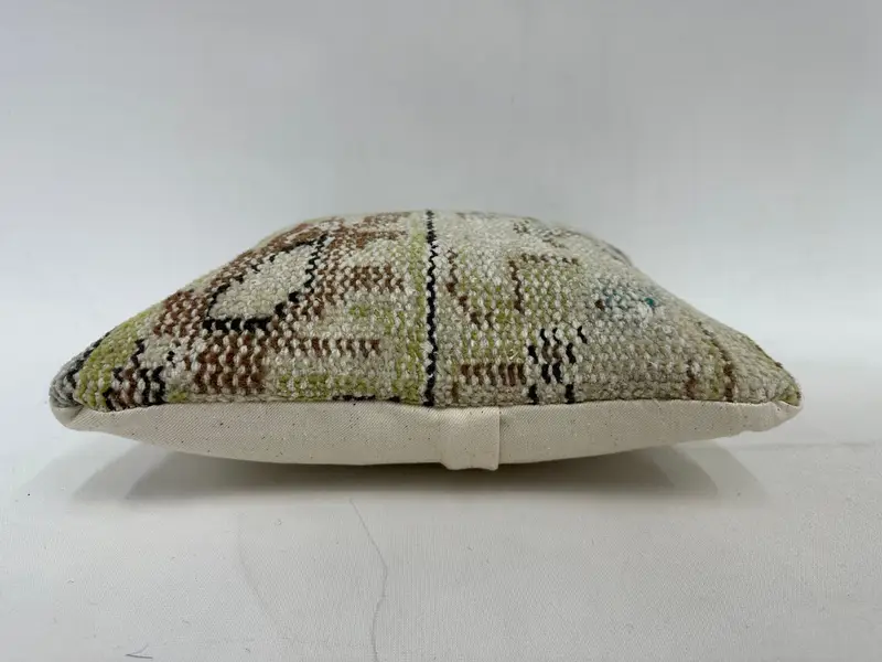 12x12 Beige Cushion Case, Ethnical Kilim Rug Pillow, Pillow Cover, Outdoor Patio Pillow Sham, Antique Pillows, Interior Designer Pillow - 5