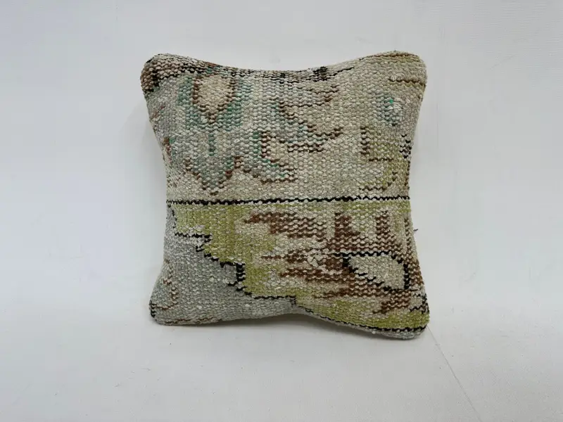 12x12 Beige Cushion Case, Ethnical Kilim Rug Pillow, Pillow Cover, Outdoor Patio Pillow Sham, Antique Pillows, Interior Designer Pillow - 1