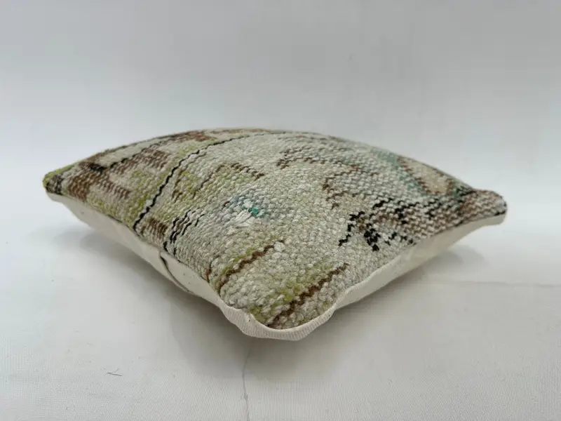 12x12 Beige Cushion Case, Ethnical Kilim Rug Pillow, Pillow Cover, Outdoor Patio Pillow Sham, Antique Pillows, Interior Designer Pillow - 6