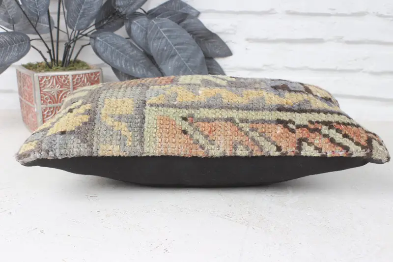 Interior Designer Pillow, Vintage Kilim Pillow Cushion Cover, Pillow Cover, Pillow for Sofa, Vintage Kilim Throw Pillow, 8x16 Blue Pillow Case - 5