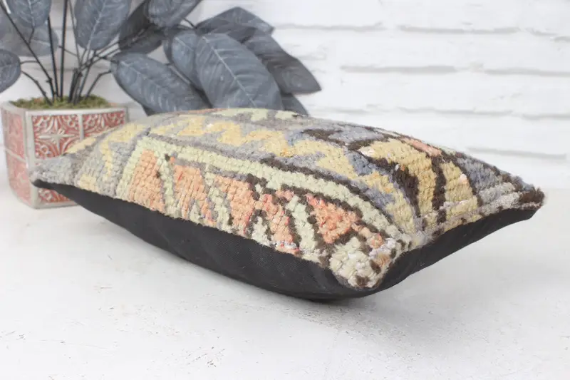 Interior Designer Pillow, Vintage Kilim Pillow Cushion Cover, Pillow Cover, Pillow for Sofa, Vintage Kilim Throw Pillow, 8x16 Blue Pillow Case - 6
