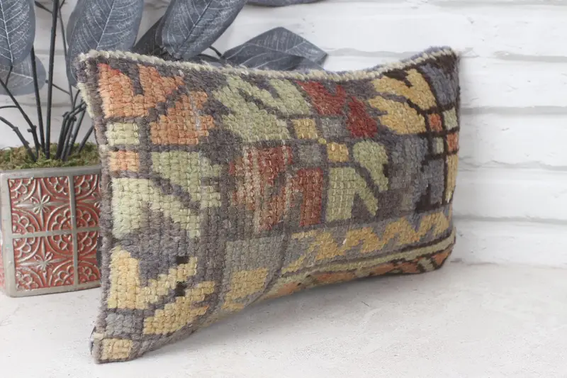 Interior Designer Pillow, Vintage Kilim Pillow Cushion Cover, Pillow Cover, Pillow for Sofa, Vintage Kilim Throw Pillow, 8x16 Blue Pillow Case - 4