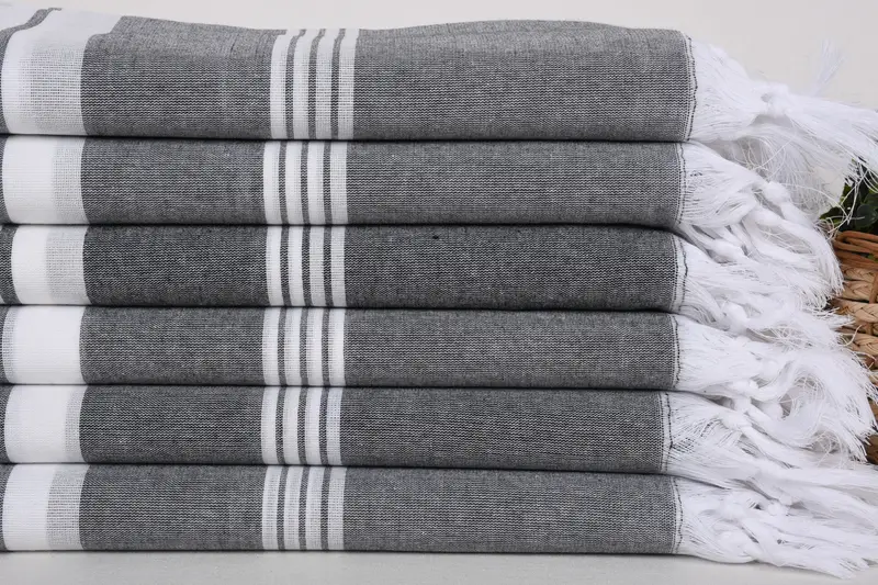 Turkish towel, Beach Towel Gift, Wedding Gift Ideas, Embroidery Towel, Turkish Towel Beach Towel, Bridesmaid Gifts, 68x36 Cotton Striped Towel - 2