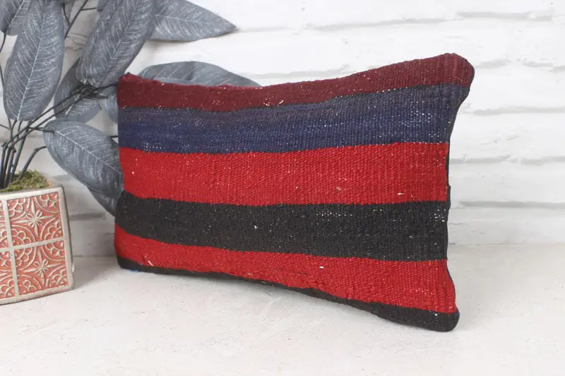 Luxury Pillow Cover, Cushion Cover, Kilim Pillow, 8x16 Red Cushion, Boho Pillow Sham Cover, Pillow for Sofa, Ethnic Pillow Cover Pillow - 3