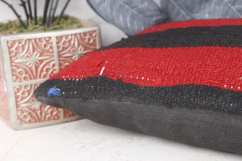 Luxury Pillow Cover, Cushion Cover, Kilim Pillow, 8x16 Red Cushion, Boho Pillow Sham Cover, Pillow for Sofa, Ethnic Pillow Cover Pillow - 7