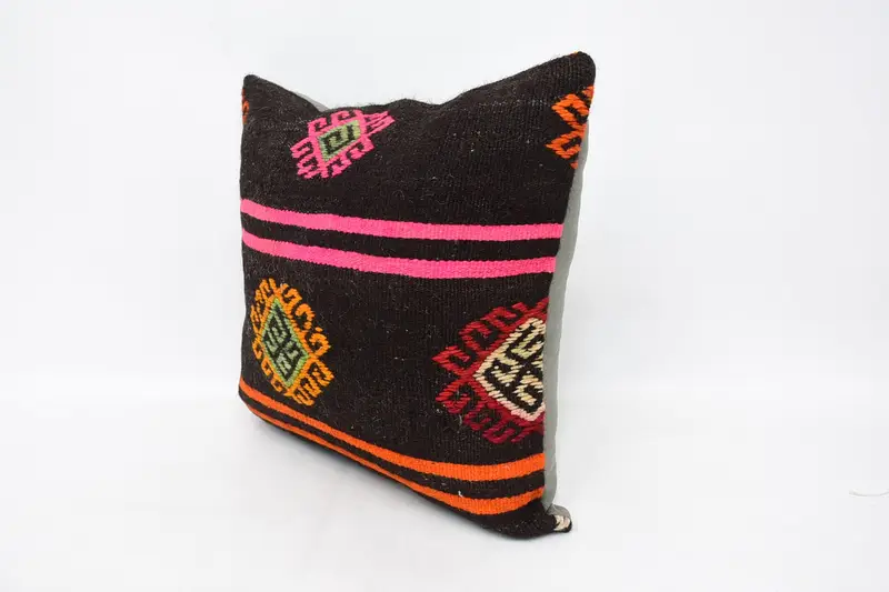 Boho Pillow Sham Cover, Home Decor Pillow, 24x24 Brown Cushion Cover, Cushion Cover, Handmade Pillow Sham, Interior Designer Pillow - 4