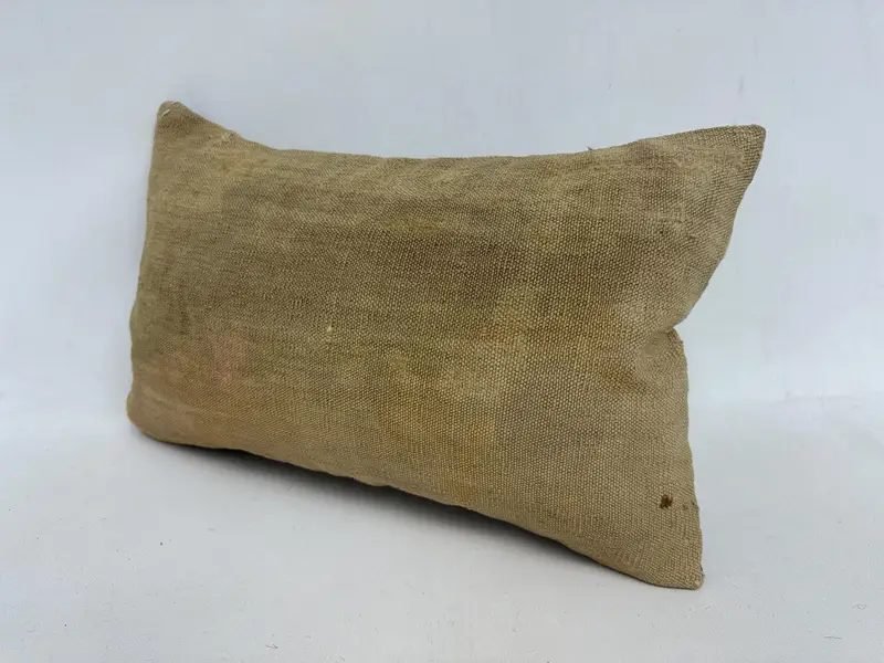 Authentic Pillow Cover, Home Decor Pillow, Vintage Pillow, Turkish Kilim Pillow, Bolster Throw Cushion Case, Pillow Cover, 12x20 Beige Pillow Sham - 4