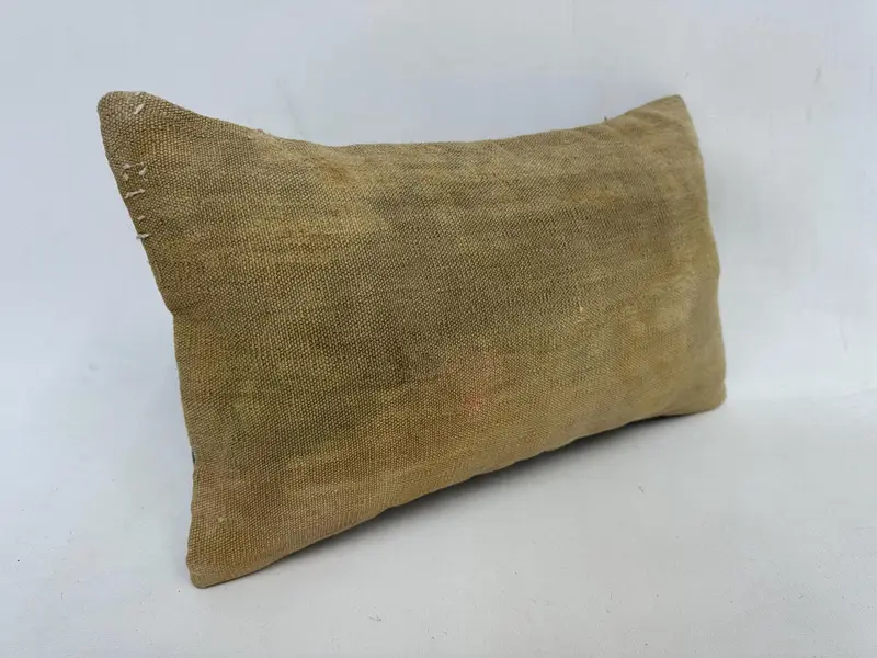 Authentic Pillow Cover, Home Decor Pillow, Vintage Pillow, Turkish Kilim Pillow, Bolster Throw Cushion Case, Pillow Cover, 12x20 Beige Pillow Sham - 3