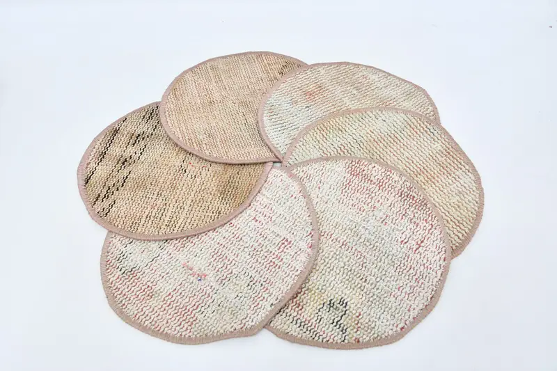 Bohemian Circle Placemats, Cotton & Wool Bohemian Table Decor