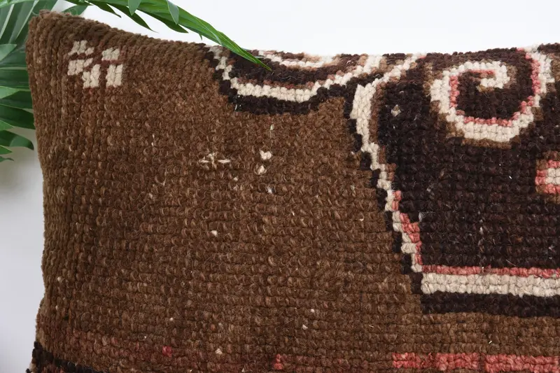 Pillow, Pillow for Sofa, 16x24 Brown Cushion Cover, Lounge Throw Pillow Case, Turkish Kilim Pillow, Kilim Cushion Sham, Tapestry Pillow - 2