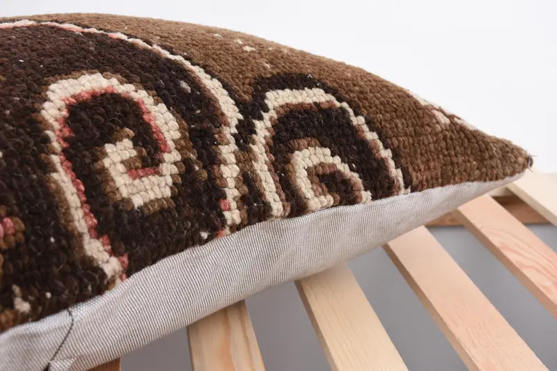 Pillow, Pillow for Sofa, 16x24 Brown Cushion Cover, Lounge Throw Pillow Case, Turkish Kilim Pillow, Kilim Cushion Sham, Tapestry Pillow - 7