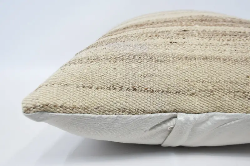 20x28 Beige Cushion Cover, Throw Kilim Pillow, Bench Pillow Case, Custom Pillow Case, Ethnical Kilim Rug Pillow, Pillow Cover, Turkish Pillow - 5