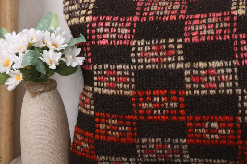 Boho Pillow Sham Cover, Pillow, Turkish Kilim Pillow, Boho Chic Cushion Cover, Turkish Pillow, 12x24 Brown Pillow, Handwoven Pillow Cover Cushion - 3