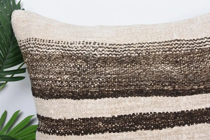 24x24 Brown Pillow Sham, Handmade Kilim Cushion, Gift Pillow, Kilim Cushion Sham, Outdoor Patio Pillow Sham, One Of A Kind Pillow Sham, Pillow - 2