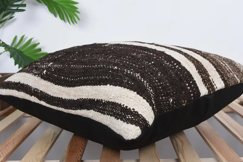 24x24 Brown Pillow Sham, Handmade Kilim Cushion, Gift Pillow, Kilim Cushion Sham, Outdoor Patio Pillow Sham, One Of A Kind Pillow Sham, Pillow - 6