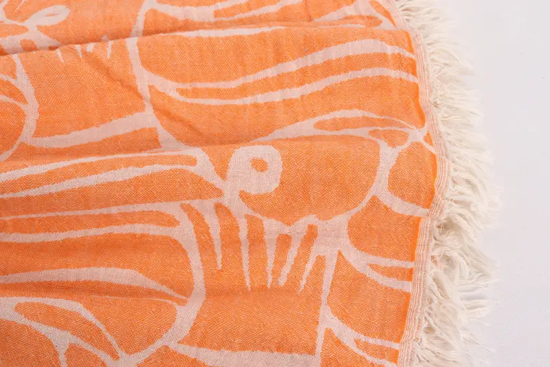 Throw Blanket Couch, Wedding Favors, Anniversary Gift For Her, Turkish Blanket Queen, 70x60 Cotton Fish Design Towel, Decorative Blanket - 8