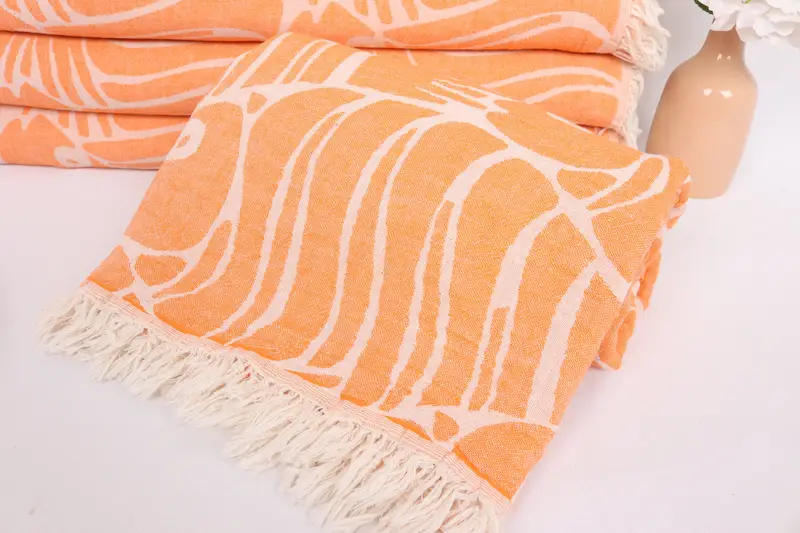 Throw Blanket Couch, Wedding Favors, Anniversary Gift For Her, Turkish Blanket Queen, 70x60 Cotton Fish Design Towel, Decorative Blanket - 4