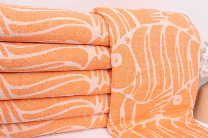 Throw Blanket Couch, Wedding Favors, Anniversary Gift For Her, Turkish Blanket Queen, 70x60 Cotton Fish Design Towel, Decorative Blanket - 2