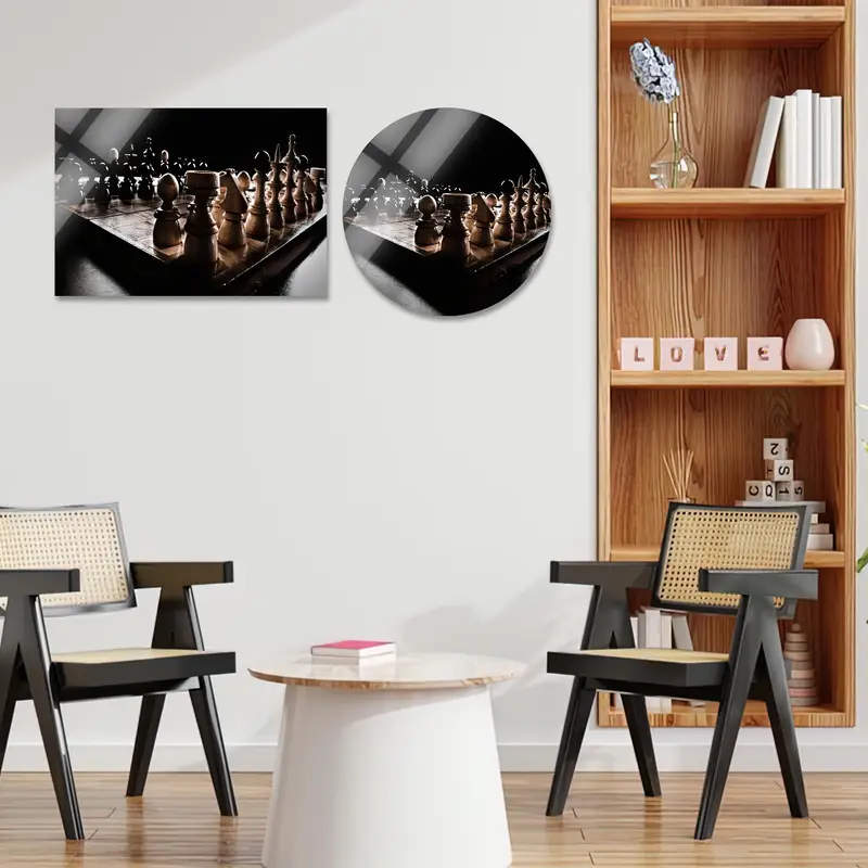 エレガントなチェスボード キャンバス: オフィスや友人へのギフトに最適