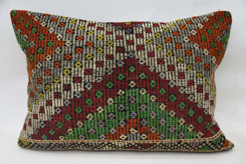 Turkish Kilim Pillow, Pillow Sham, Antique Pillows, 20x28 Red Cushion, Lounge Throw Pillow Case, Bolster Cushion Case, Boho Pillow Sham Cover - 1
