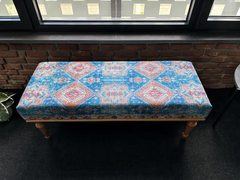 Modüler Mavi & Kırmızı Kilim Osmanlı, Yün Karışımlı Kumaş Osmanlı