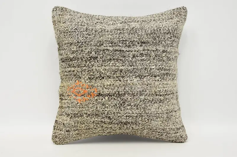 Kilim Cushion Sham, 12x12 Brown Pillow Sham, Pillow Sham, Cotton Cushion Cover, Boho Pillow Sham Cover, Lounge Throw Pillow Cover, Pillow for Couch - 1
