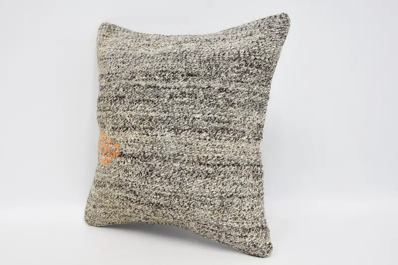 Kilim Cushion Sham, 12x12 Brown Pillow Sham, Pillow Sham, Cotton Cushion Cover, Boho Pillow Sham Cover, Lounge Throw Pillow Cover, Pillow for Couch - 4
