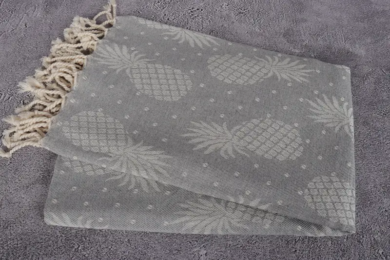 Turkish beach towel, Monogram Turkish Towel, Hammam towel, Summer Gift Ideas, 80x40 Cotton Pineapple Design Towel, Bridesmaid Proposal Gift - 6