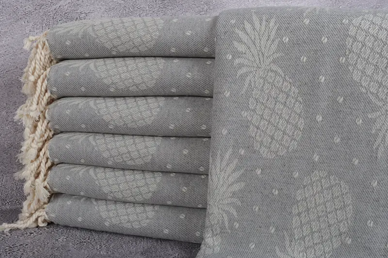 Turkish beach towel, Monogram Turkish Towel, Hammam towel, Summer Gift Ideas, 80x40 Cotton Pineapple Design Towel, Bridesmaid Proposal Gift - 1