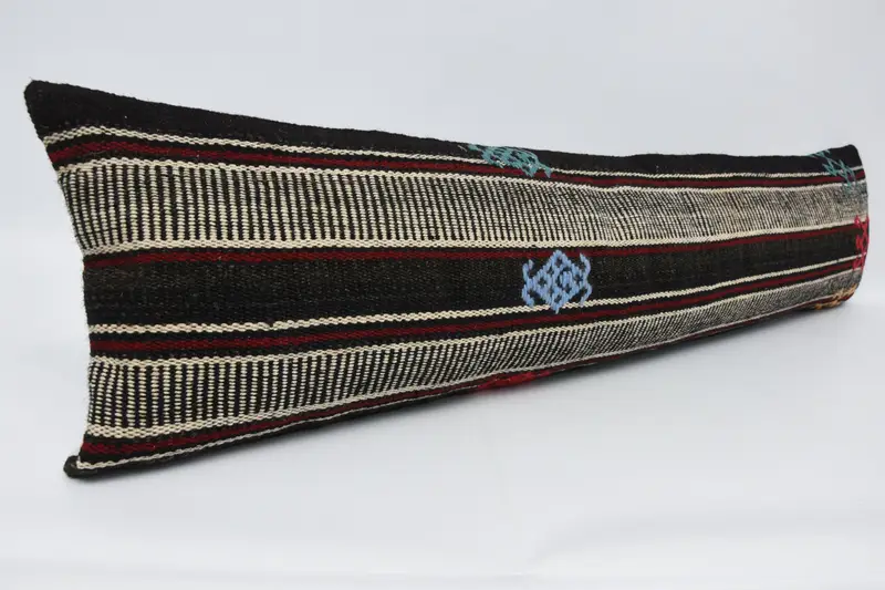 Hippie Throw Pillow, Cushion, Kilim Pillow, Seat Cushion Case, Interior Designer Pillow, Turkish Pillow, 12x48 Brown Cushion Cover - 3