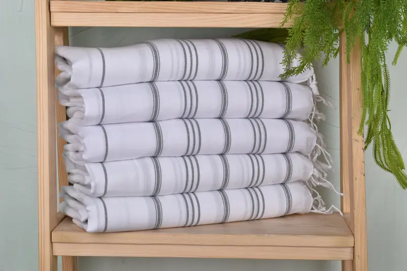 40x24 Cotton Striped Towel, Gift For Her, Personalized Kitchen Towel, Kitchen Towel, Bridal Shower Favor, Custom Wedding Gifts, Personalized Gifts - 1