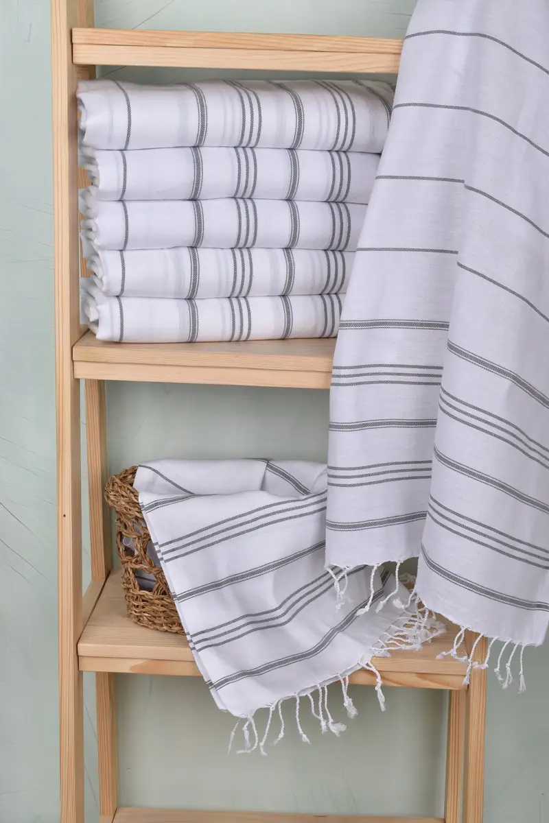 40x24 Cotton Striped Towel, Gift For Her, Personalized Kitchen Towel, Kitchen Towel, Bridal Shower Favor, Custom Wedding Gifts, Personalized Gifts - 3