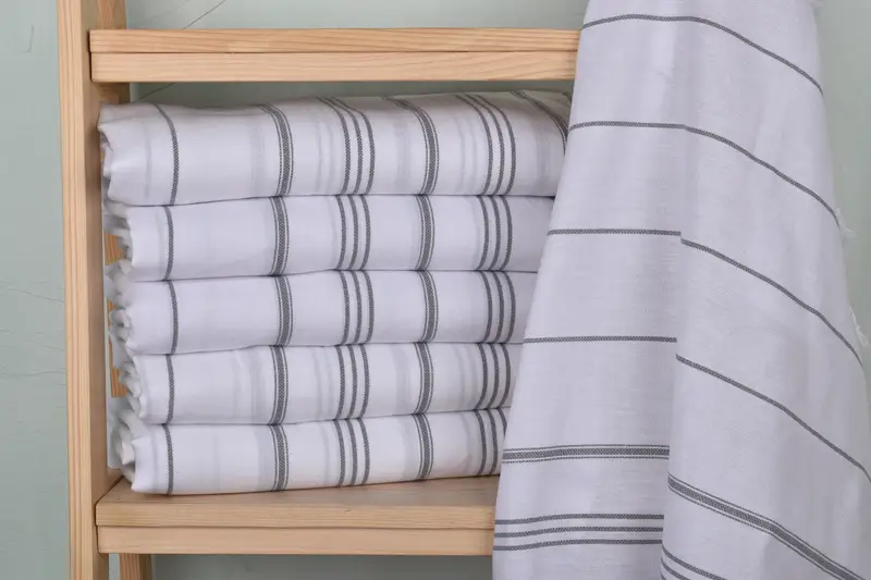 40x24 Cotton Striped Towel, Gift For Her, Personalized Kitchen Towel, Kitchen Towel, Bridal Shower Favor, Custom Wedding Gifts, Personalized Gifts - 2