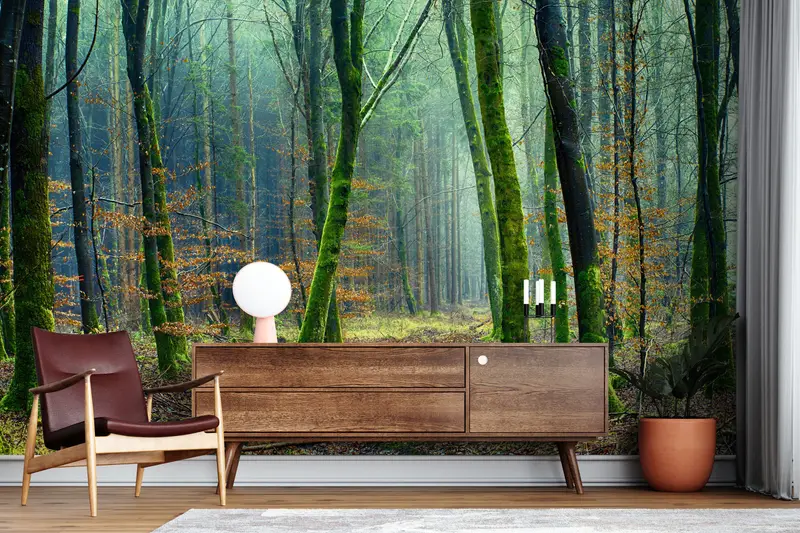 Landscape Wallpaper, Trees Wall Art, Forest Wall Poster, Jungle Wall Painting, Forest Landscape Wall Mural, Nature Wall Paper, - 5