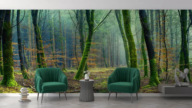 Landscape Wallpaper, Trees Wall Art, Forest Wall Poster, Jungle Wall Painting, Forest Landscape Wall Mural, Nature Wall Paper, - 6