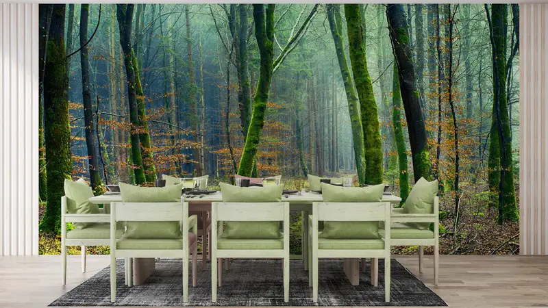 Landscape Wallpaper, Trees Wall Art, Forest Wall Poster, Jungle Wall Painting, Forest Landscape Wall Mural, Nature Wall Paper, - 7