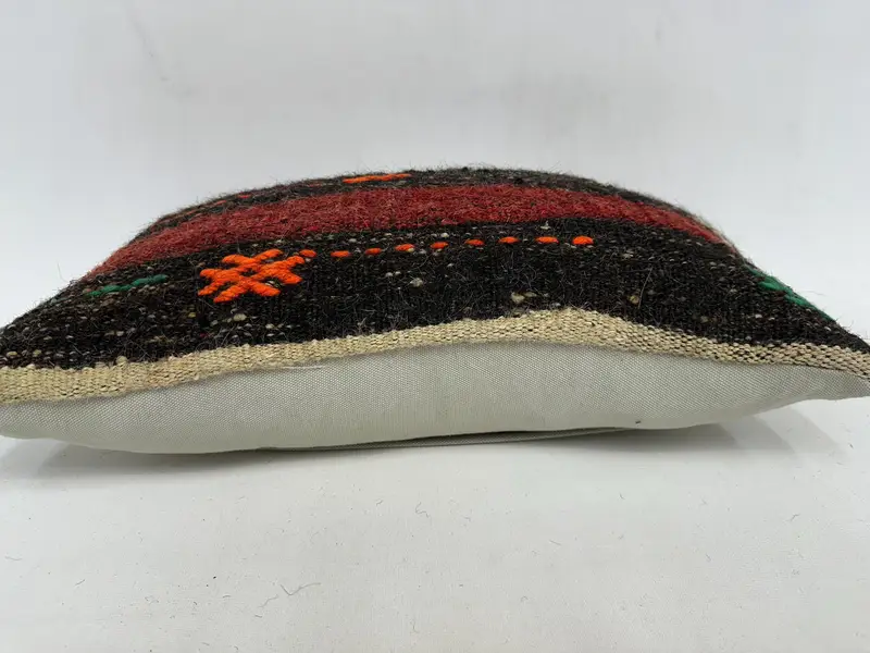 Retro -Kissengehäuse, Vintage -Kissen, Terrassenkissenschein, antike Kissen, Kissenbezug, 12x20 Rote Kissen, Kilimkissen werfen - 5