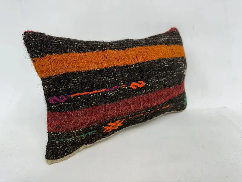 Retro -Kissengehäuse, Vintage -Kissen, Terrassenkissenschein, antike Kissen, Kissenbezug, 12x20 Rote Kissen, Kilimkissen werfen - 3