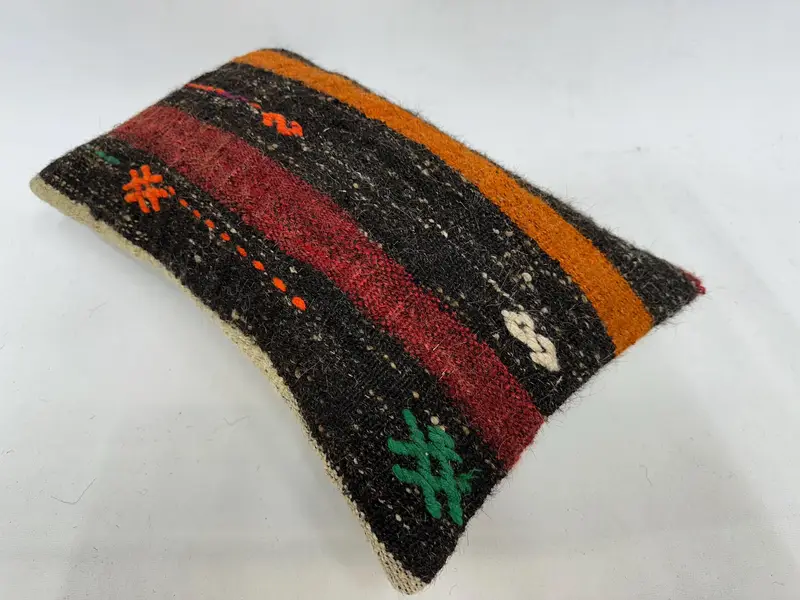 Retro -Kissengehäuse, Vintage -Kissen, Terrassenkissenschein, antike Kissen, Kissenbezug, 12x20 Rote Kissen, Kilimkissen werfen - 6